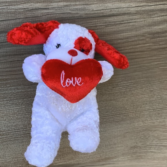 Red Bullseye Spot dog Valentine plush Love Red Heart Commonwealth toy novelty - Picture 6 of 6